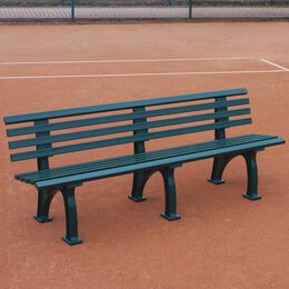 Tegra Tennisplatzsitzbank mit Lehne, Länge 2,00 m, grün